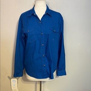 38. Roper Blue Western Style Pearl Snap Button Down Shirt Classic Collar